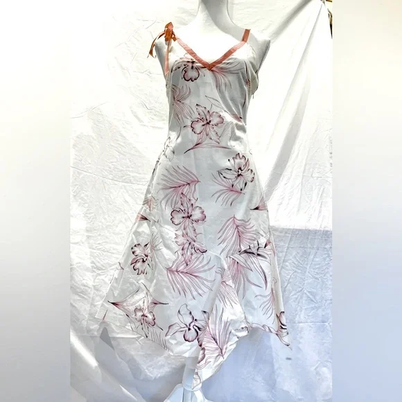 True Vintage Floral Women's Garden Dress Cotton Medium Stretch Y2K Whimsy Preppy - Picture 2 of 12